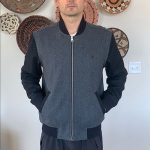 Original Penguin Men’s Black Grey Wool Bomber L